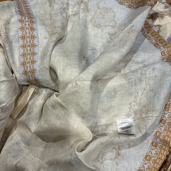 NWOT Zimmermann Elegant Floral Long-Sleeve Linen Mini Dress, Size AU 2 = M - Picture 12 of 13